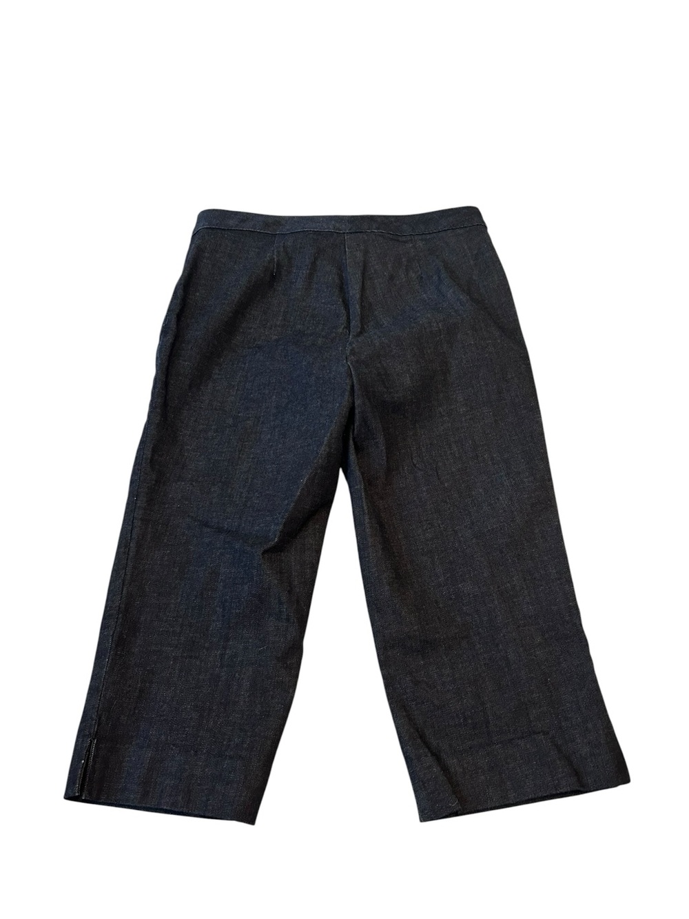 Talbots Dark Wash Cropped Wide-Leg Capri Jeans  2P - Picture 2 of 6